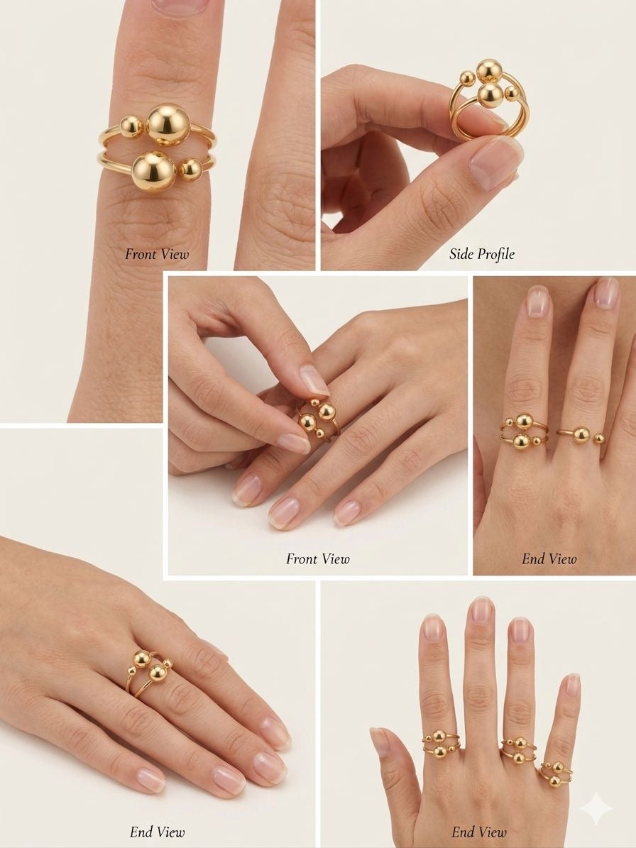 Celestial Orbit Adjustable Gold Ring
