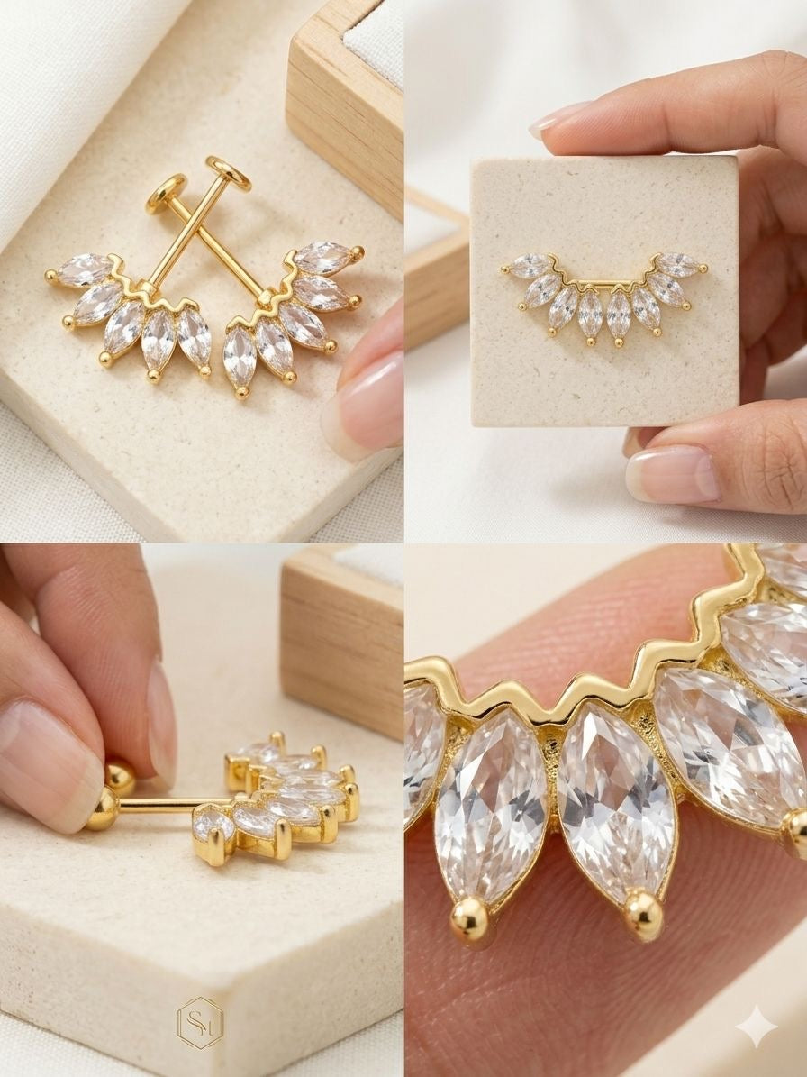 Bezel-Set Gold Eternity Earrings