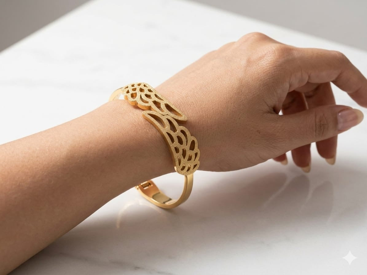 Ornate Cut-Out Wing Bangle