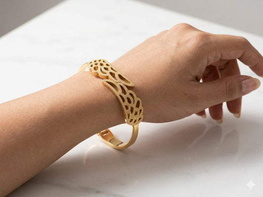 Ornate Cut-Out Wing Bangle