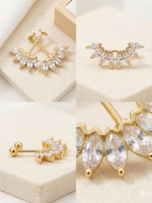 Bezel-Set Gold Eternity Earrings