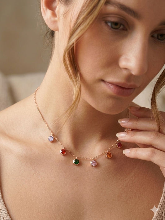 Prism Charm Gemstone Necklace