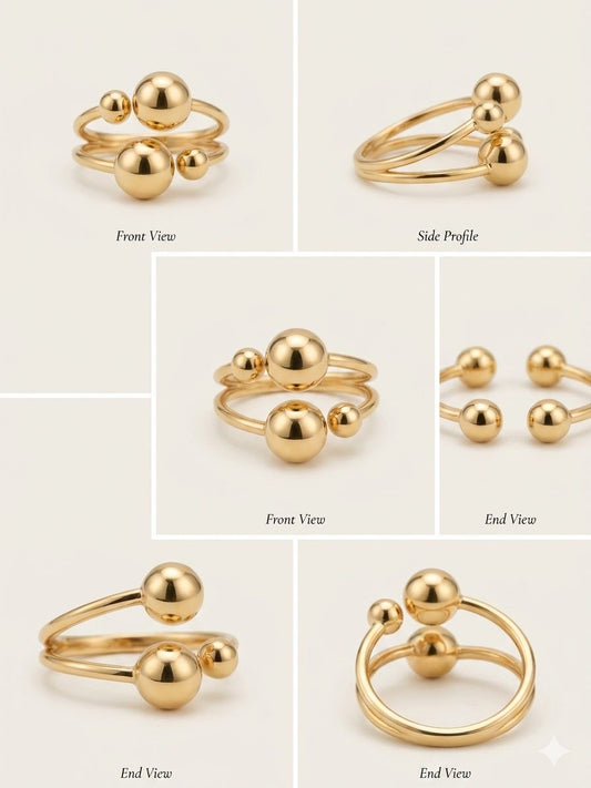 Celestial Orbit Adjustable Gold Ring