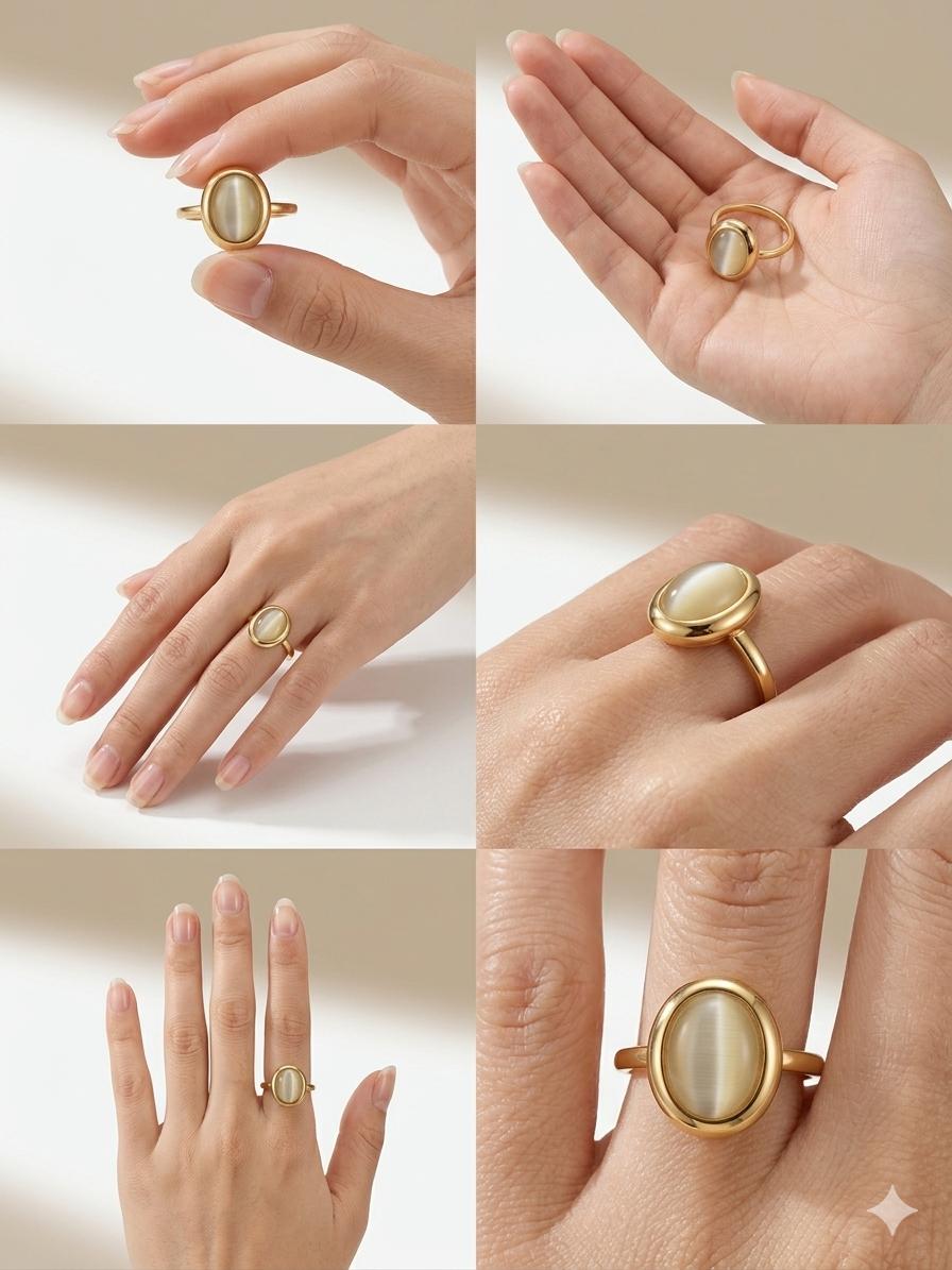 Bouton Small Anti Tarnish Adjustable Ring