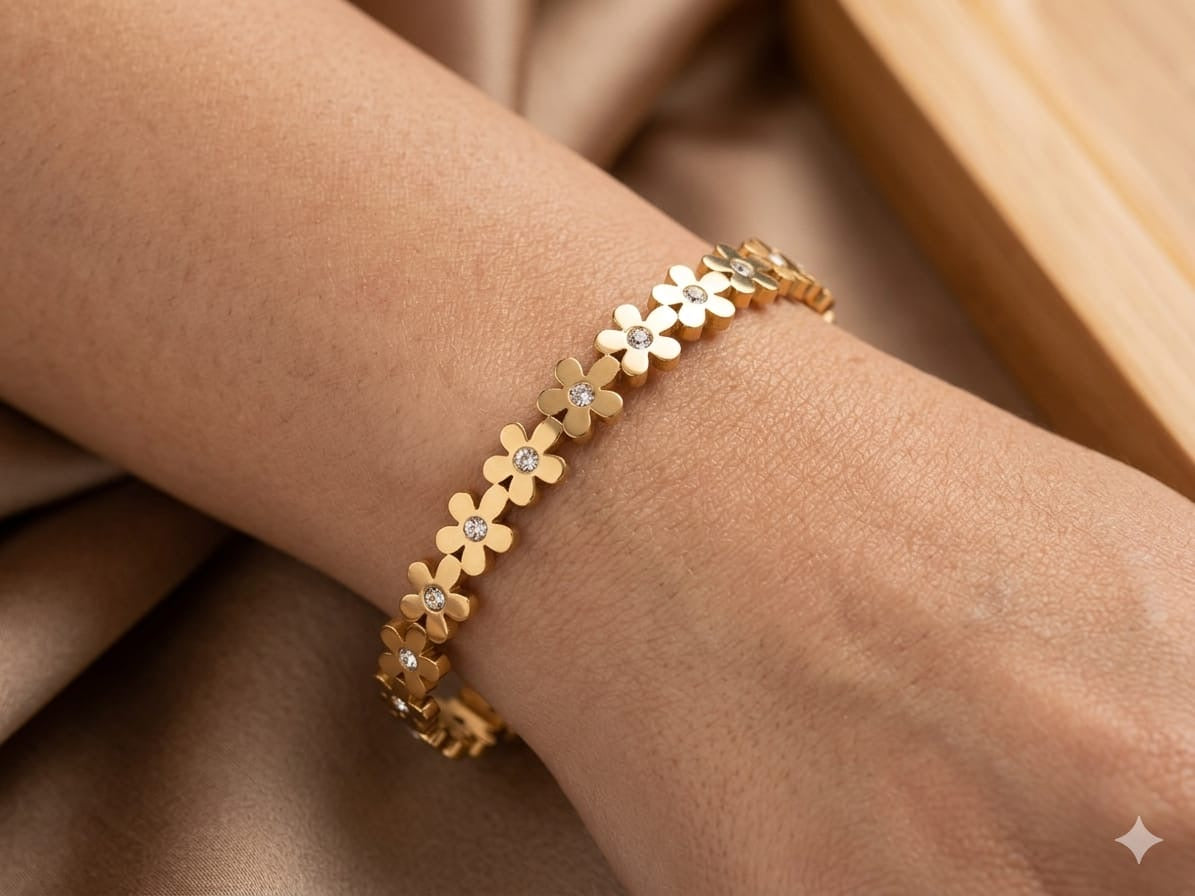 Floral Petal Charm Bracelet